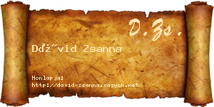 Dávid Zsanna névjegykártya